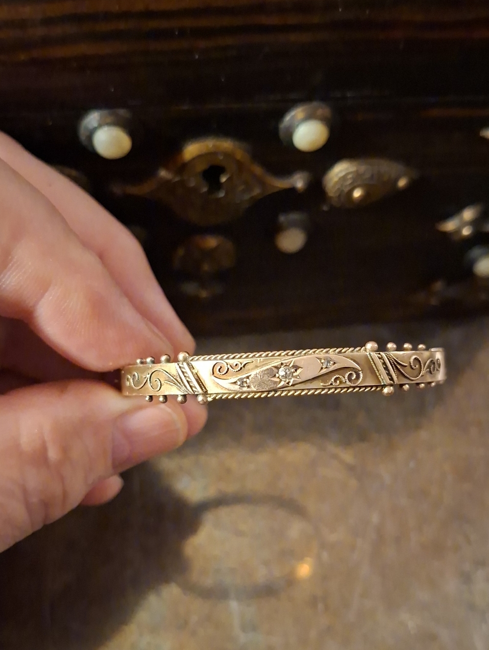 Stunning 9kt Gold Diamond Victorian Bracelet
